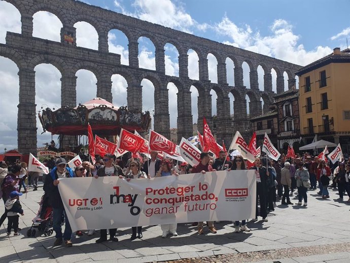 Imagen de la manifestación en Segovia por el 1 de Mayo