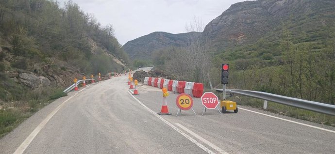 Reabierto un carril de la carretera A-1605 que lleva a Bonansa.