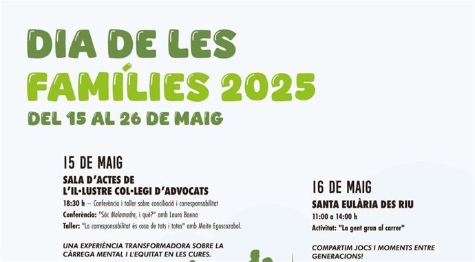 Cartel del programa de actividades del Día de las Familias.