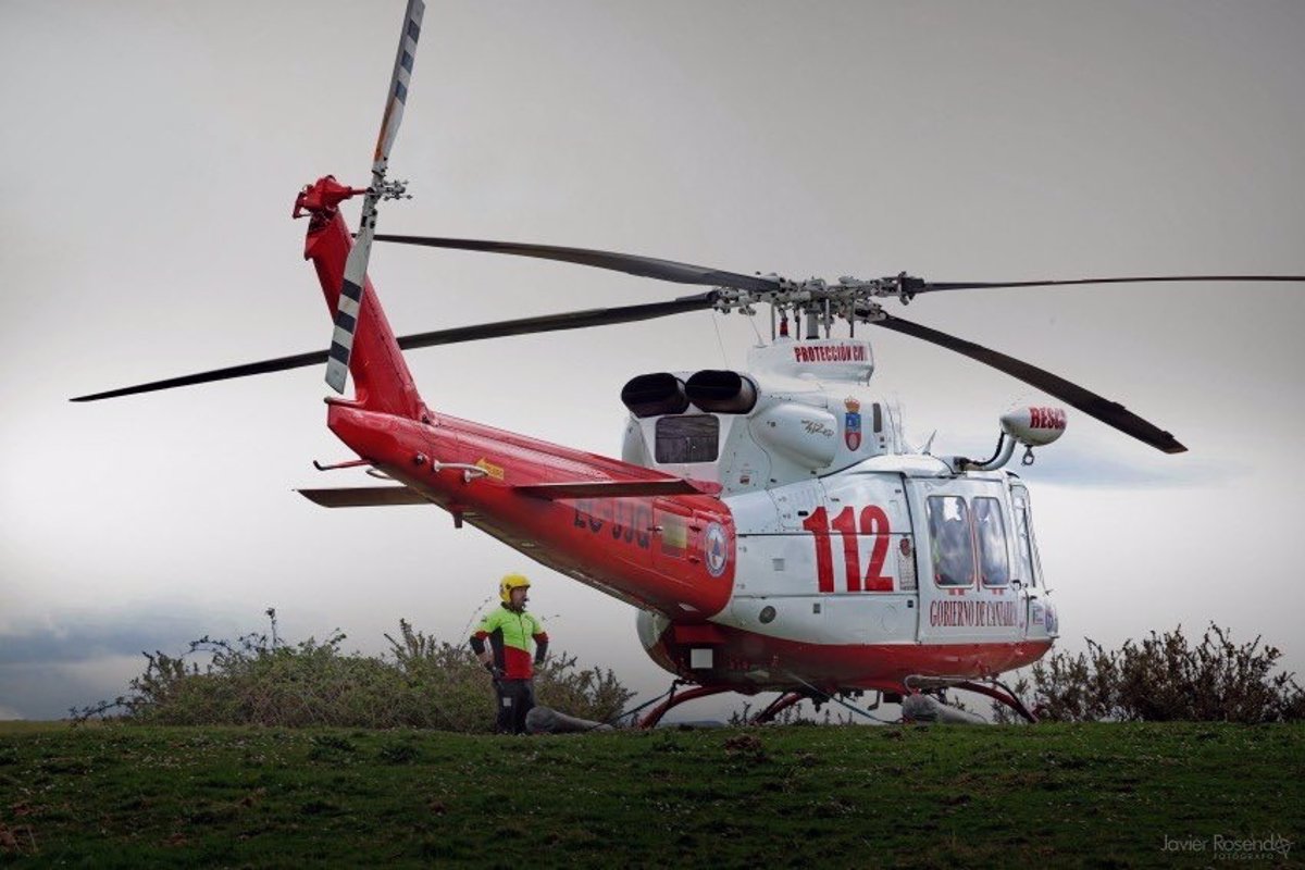 Evacuado en helicóptero un hombre de 44 años tras sufrir un accidente de moto en Potes