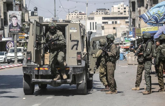 O Exército israelense em Nablus (Cisjordânia)