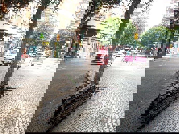 Lugar del accidente, en Palma, en el que han resultado heridas cinco personas.