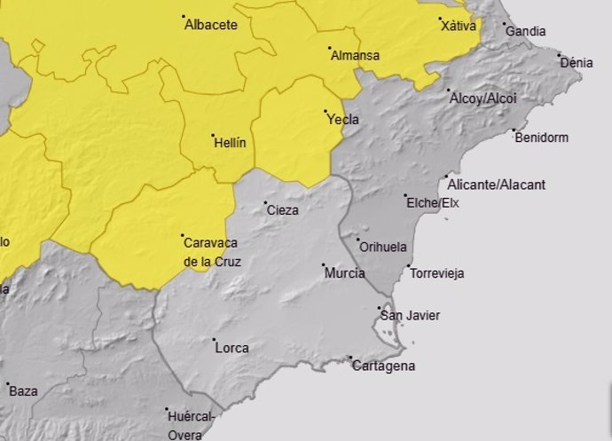 El Altiplano y el Noroeste, en aviso amarillo por tormentas este viernes por la tarde