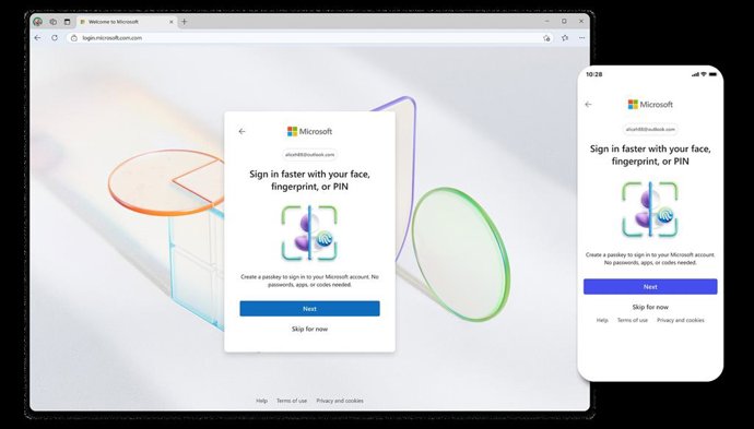 Login da Microsoft.