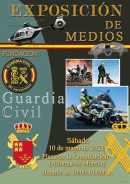Cartel de la exposición de medios de la Guardia Civil