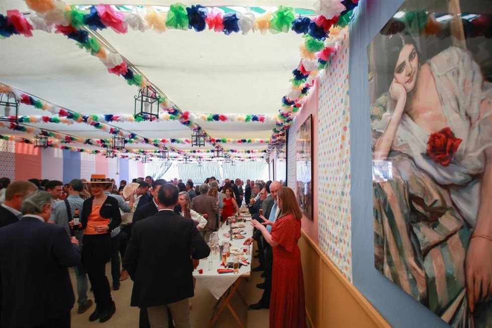 Archivo - Recepción en la caseta del CSIF en la Feria de Sevilla. 