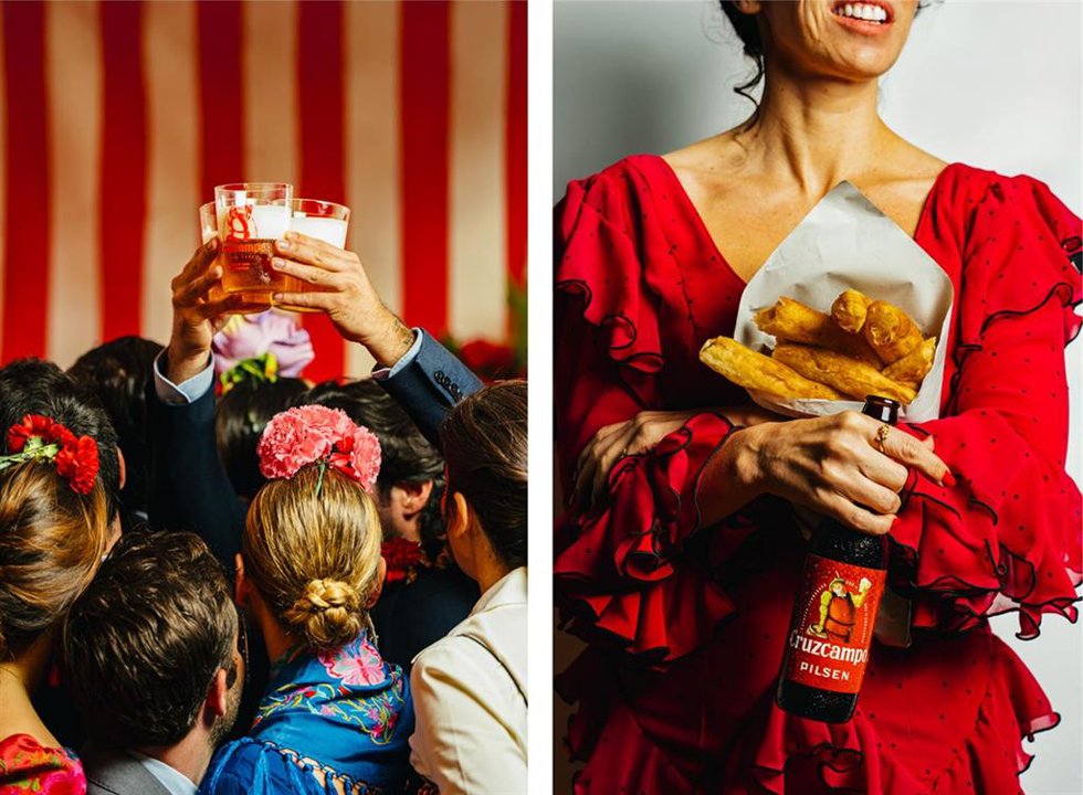 Campaña de Cruzcampo durante la Feria de Abril.