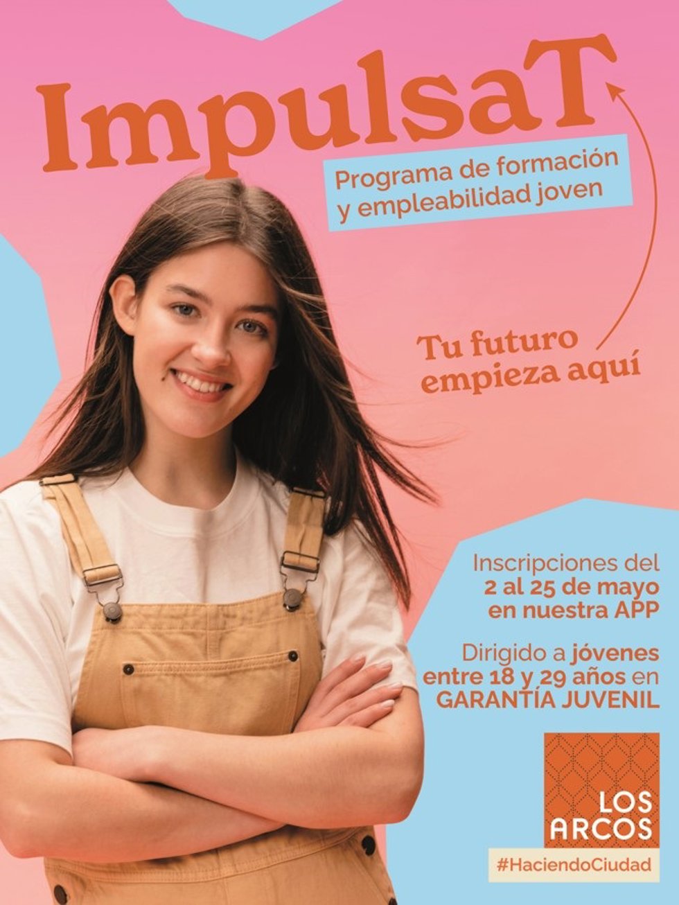 Imagen del cartel del programa de empleo del centro comercial Los Arcos, en Sevilla.