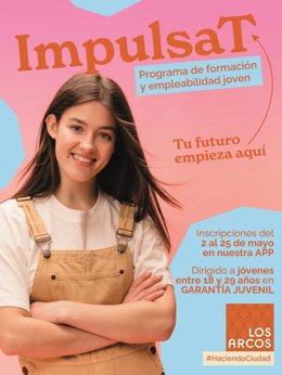 Imagen del cartel del programa de empleabilidad del centro comercial Los Arcos, ubicado en Sevilla.