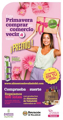 La Diputación de Valladolid y Fecosva ponen en marcha la campaña 'Esta Primavera, comprar en tu comercio vecino tiene premio'