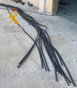 Imagen del cableado de cobre sustraído.