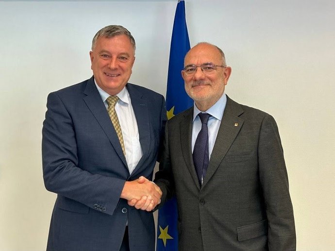 El conseller Jaume Duch y el secretario general del Comité Europeo de las Regiones, Petr Blíkovsk