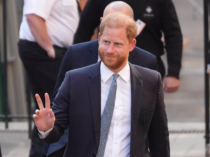08 April 2025, United Kingdom, London: Prince Harry, Duke of Sussex, arrives at the Royal Courts of Justice for the start of his appeal against a High Court ruling on his legal claim against the Home Office over the level of security he receives while in 