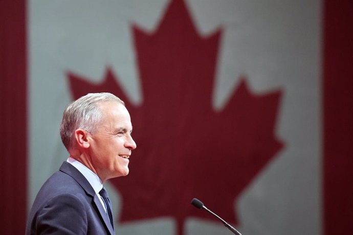 29 April 2025, Canada, Ottawa: Canadian Prime Minister Mark Carney addresses supporters on election night at Liberal campaign headquarters in Ottawa. Prime Minister Mark Carney's Liberals won Canada's parliamentary election on Monday, according to a forec