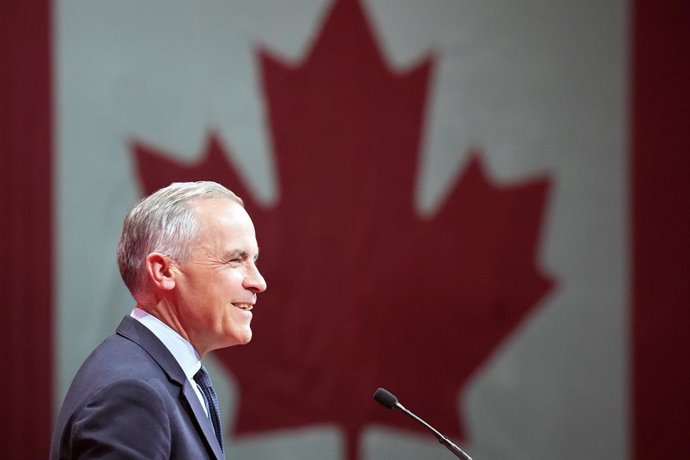29 de abril de 2025, Canadá, Ottawa: O primeiro-ministro canadense Mark Carney discursa para os apoiadores na noite da eleição na sede da campanha liberal em Ottawa. Os liberais do primeiro-ministro Mark Carney venceram as eleições parlamentares do Canadá