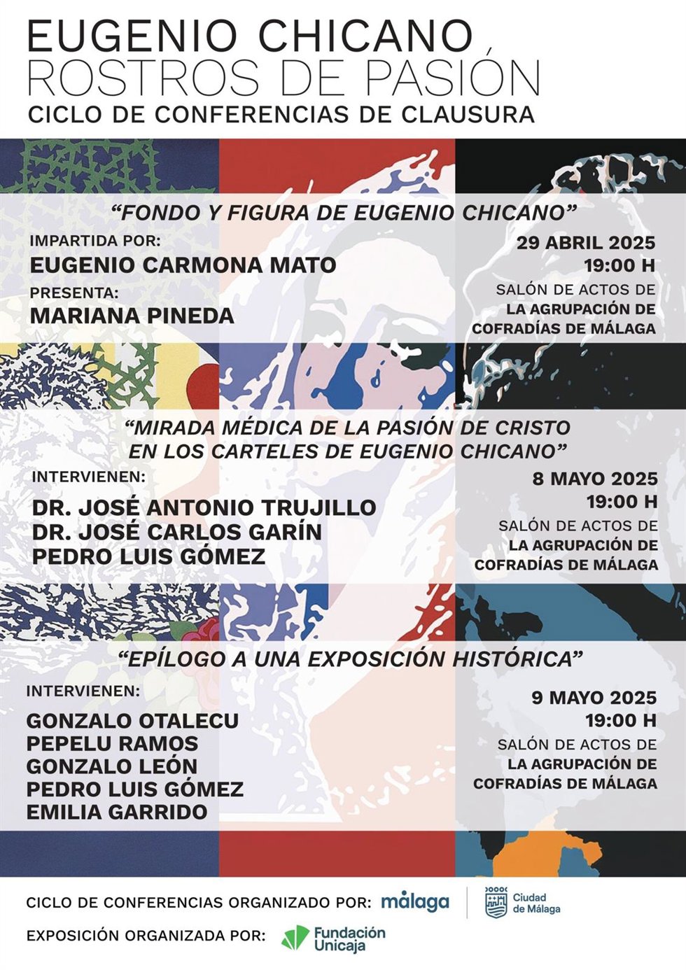 Cartel del ciclo en torno al artista malagueño Eugenio Chicano.