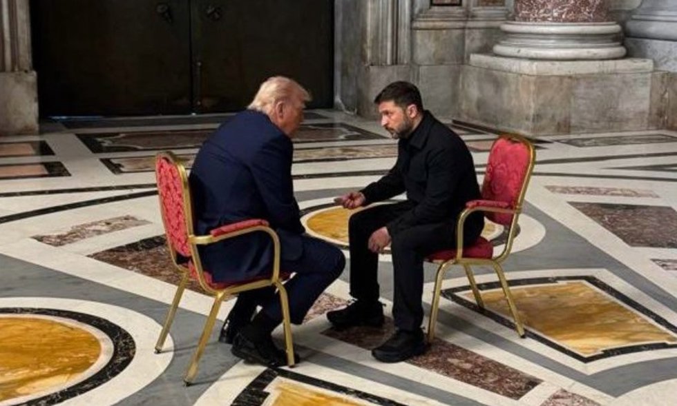 El presidente de Estados Unidos, Donald Trump, y el presidente de Ucrania, Volodimir Zelenski