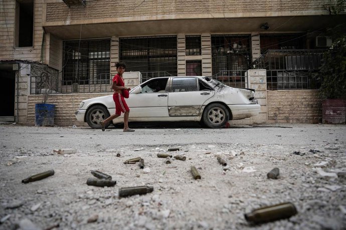 Imagen de archivo de violencia a las afueras de Damasco (Siria)