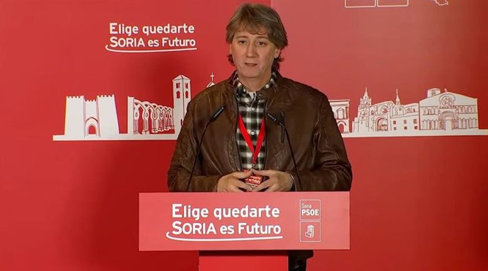 El secretario general del PSOE de Castilla y León, Carlos Martínez, durante el Congreso de los socialistas en Soria