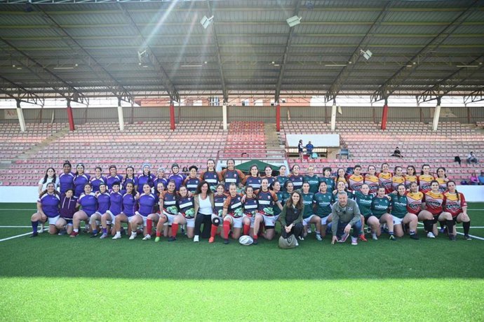 Equipos en el Campeonato de Andalucía de Rugby 7 Femenino en Almería.