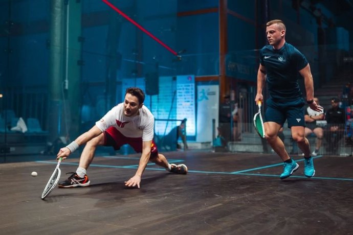 Bernat Jaume, durante un partido de squash.