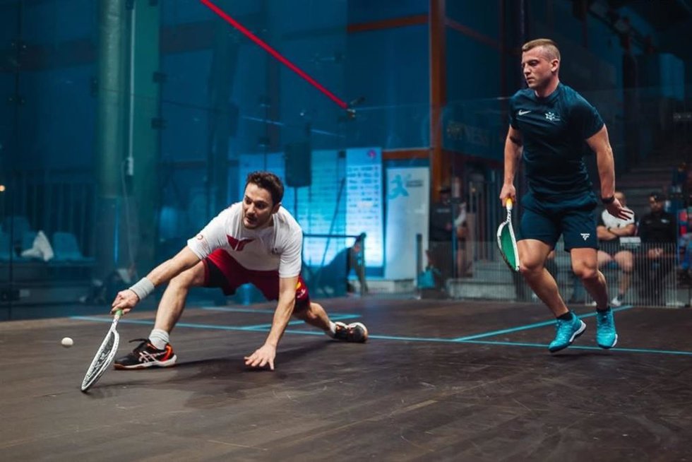 Bernat Jaume, durante un partido de squash.