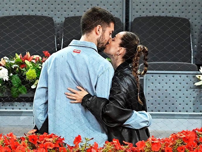 David Broncano y Silvia Alonso en el Mutua Madrid Open, a 03 de mayo de 2025, en Madrid (España).