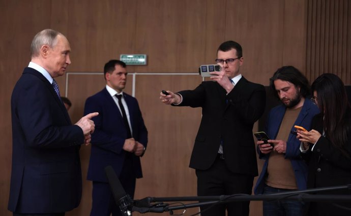 April 21, 2025, Moscow, Moscow Oblast, Russia: Russian President Vladimir Putin, remarks to members of the Russian media following a ceremony for the Sluzhenie All-Russian Municipal Service Awards at the Russia National Centre, April 21, 2025 in Moscow, R