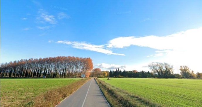 La C-252 entre Cabanes y Vilabertran (Girona)