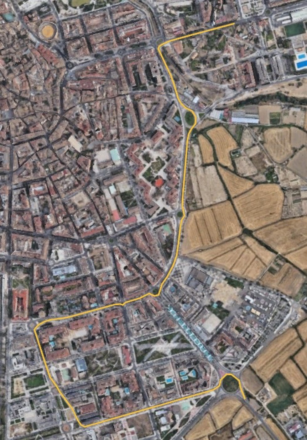 Plano del recorrido que harán este martes 6 de mayo las ciclistas de la Vuelta a España hasta la meta ubicada en el paseo Ramón y Cajal.
