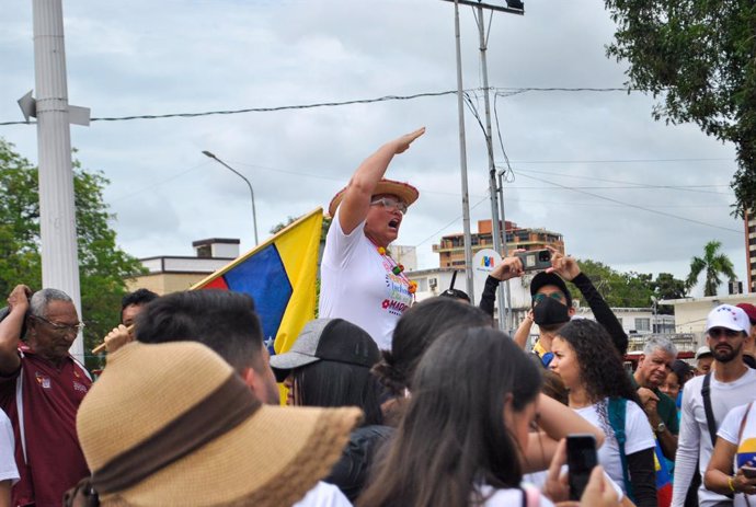 Archivo - Manifestación de protesta de la oposición venezolana denunciando fraude electoral en Maracaibo, Venezuela, el 17 de agosto de 2024.