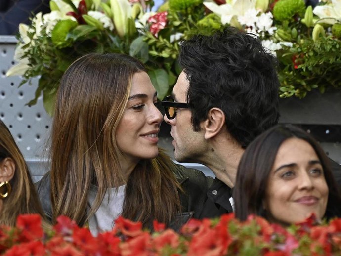 Blanca Suárez y Javier Rey durante la final masculina del Mutua Madrid Open de tenis
