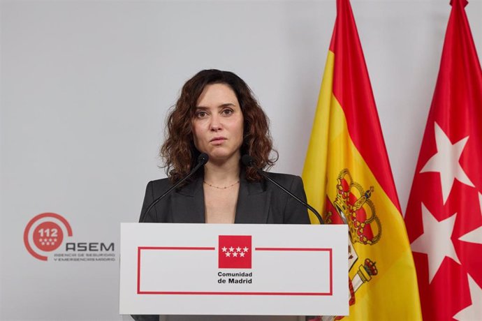 La presidenta de la Comunidad de Madrid, Isabel Díaz Ayuso,
