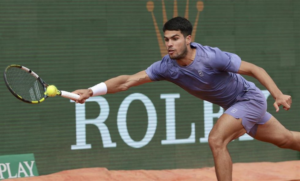 El tenista español Carlos Alcaraz durante el Masters de Montecarlo.