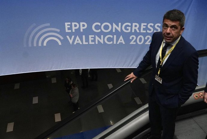 El presidente de la Generalitat valenciana, Carlos Mazón, en la clausura del congreso del Partido Popular Europeo (PPE)