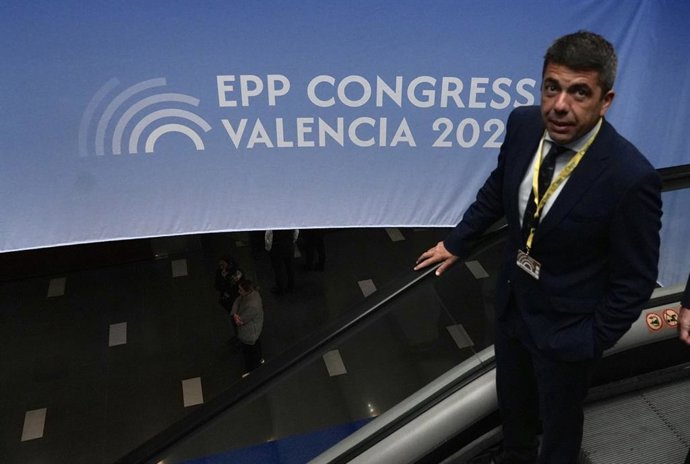 El president de la Generalitat valenciana, Carlos Mazón, en la clausura del congrés del Partit Popular Europeu (PPE)