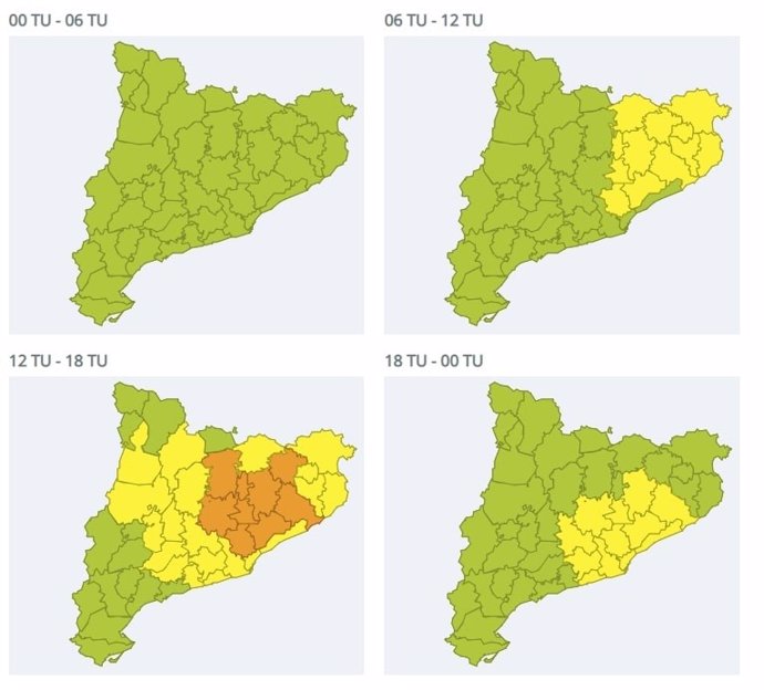 La previsió meteorològica d'aquest dilluns