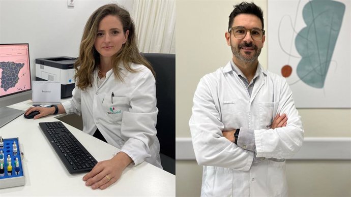 La especialista del Servicio de Alergología del Hospital Quirónsalud Infanta Luisa María Ortega y el jefe de Servicio de Endocrinología y Nutrición del Hospital Quirónsalud Sagrado Corazón, el doctor Alberto Aliaga.