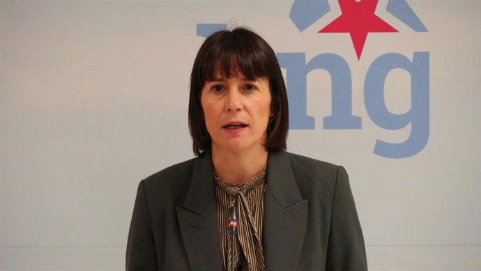 La portavoz nacional del BNG, Ana Pontón, en rueda de prensa.