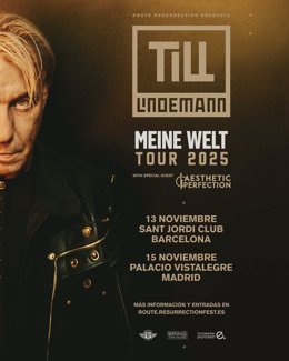 Cartel promocional de los conciertos de Till Lindemann en Barcelona y Madrid.