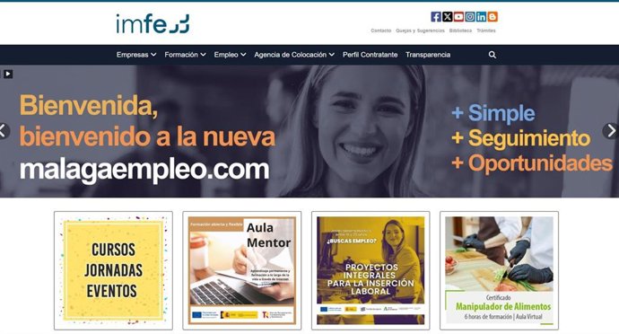 Página web del Instituto Municipal para la Formación y el Empleo