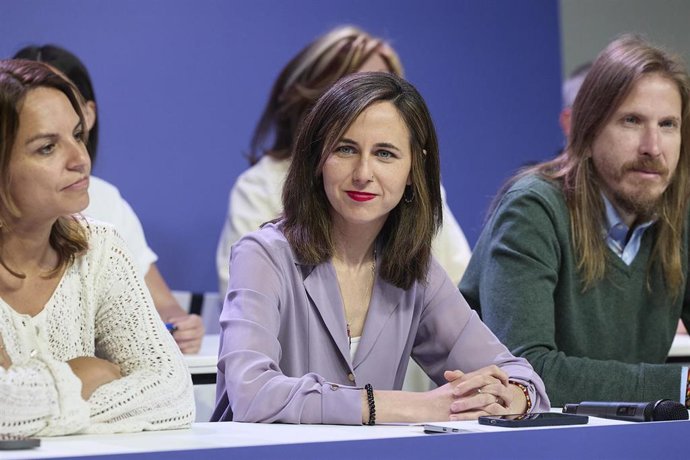La secretaria general de Podemos, Ione Belarra, durante el Consejo Ciudadano Estatal (CCE) de Podemos, en la sede del partido, a 26 de abril de 2025, en Madrid (España).