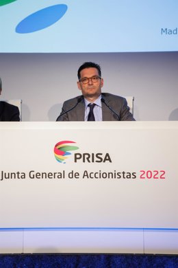 Archivo - El presidente de PRISA, Joseph Oughourlian, durante la celebración de la Junta General de Accionistas de PRISA, en primera convocatoria, en la sede del Diario El País, a 28 de junio de 2022, en Madrid (España). Durante la Junta se prevé aprobar,