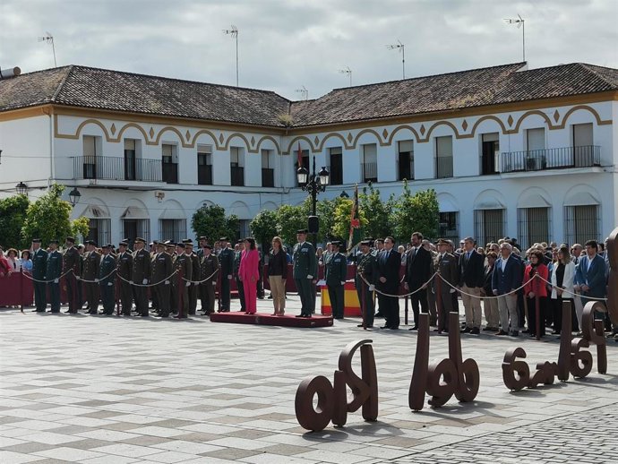 Actos conmemorativos del 181º aniversario de la fundación de la Guardia Civil con el izado solemne de la Enseña Nacional en la localidad de Palma del Río.