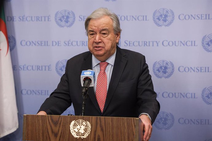 Archivo - 06 February 2025, US, New York: UN Secretary-General Antonio Guterres speaks during a press conference on the Crisis in Congo. Photo: Bianca Otero/ZUMA Press Wire/dpa