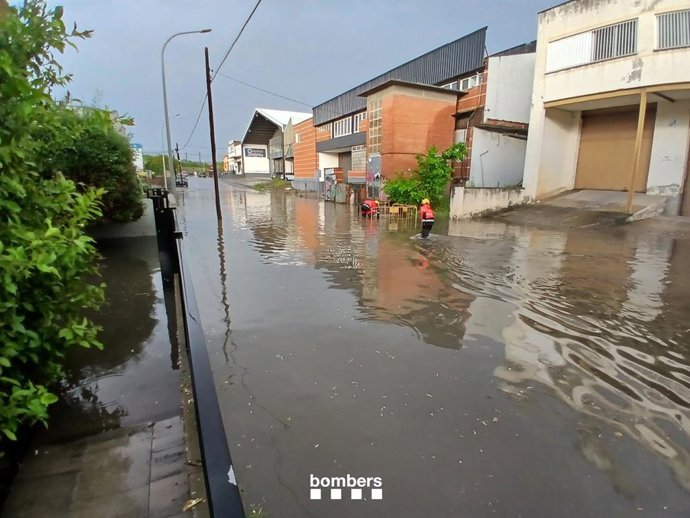 Zona inundada durante la actuación de Bombers