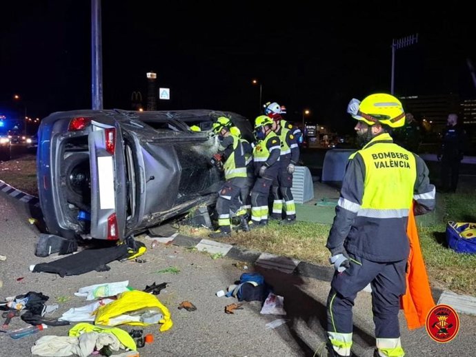 Vehículo accidentado en Los Anzuelos