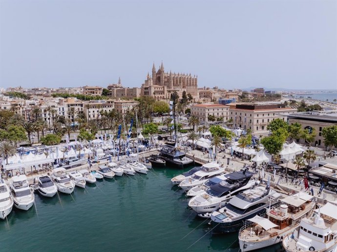 Vista aérea del Palma International Boat Show.