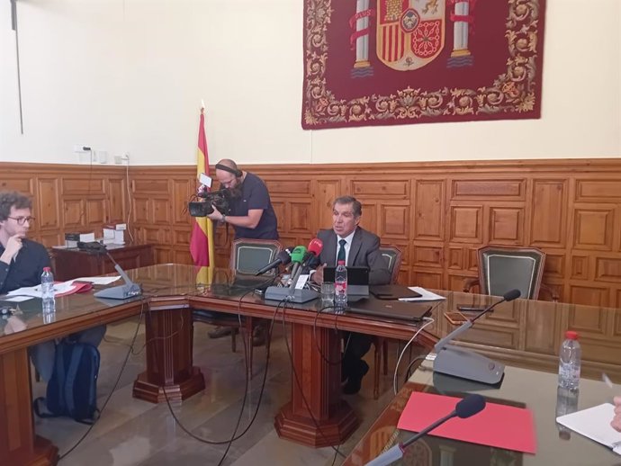 El presidente del TSJA, Lorenzo del Río, presenta la memoria de 2024 del alto tribunal andaluz.