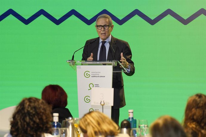 Archivo - El Presidente de la AECC, Ramón Reyes, durante el acto institucional del "Día Mundial contra el Cáncer", a 01 de febrero de 2024, en Madrid (España). Se trata de una iniciativa impulsada por la Asociación Española Contra el Cáncer (AECC), de la 